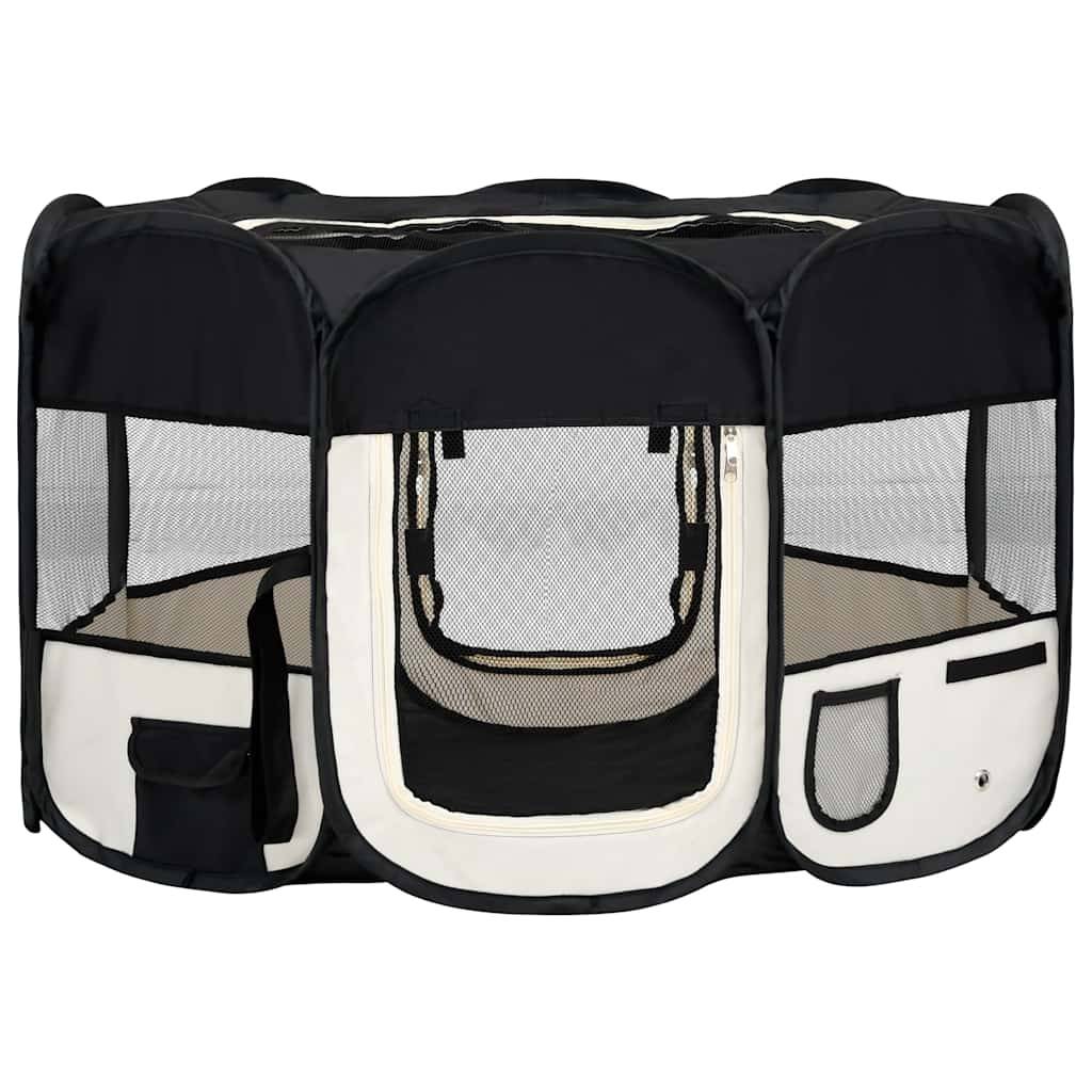 Vidaxl - Parc pliable pour chien avec sac de transport Noir 125x125x61cm vidaXL 171007 - Imagen 2