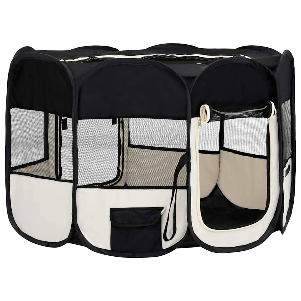 Vidaxl - Parc pliable pour chien avec sac de transport Noir 125x125x61cm vidaXL 171007 - Imagen 8