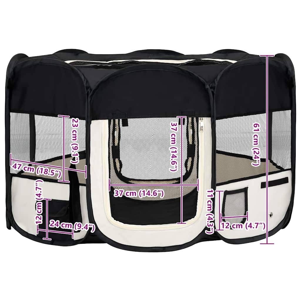 Vidaxl - Parc pliable pour chien avec sac de transport Noir 125x125x61cm vidaXL 171007 - Imagen 3