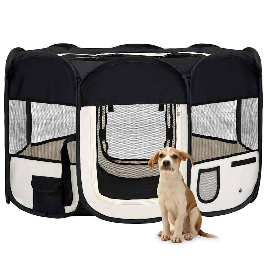Vidaxl - Parc pliable pour chien avec sac de transport Noir 125x125x61cm vidaXL 171007 - Imagen 1