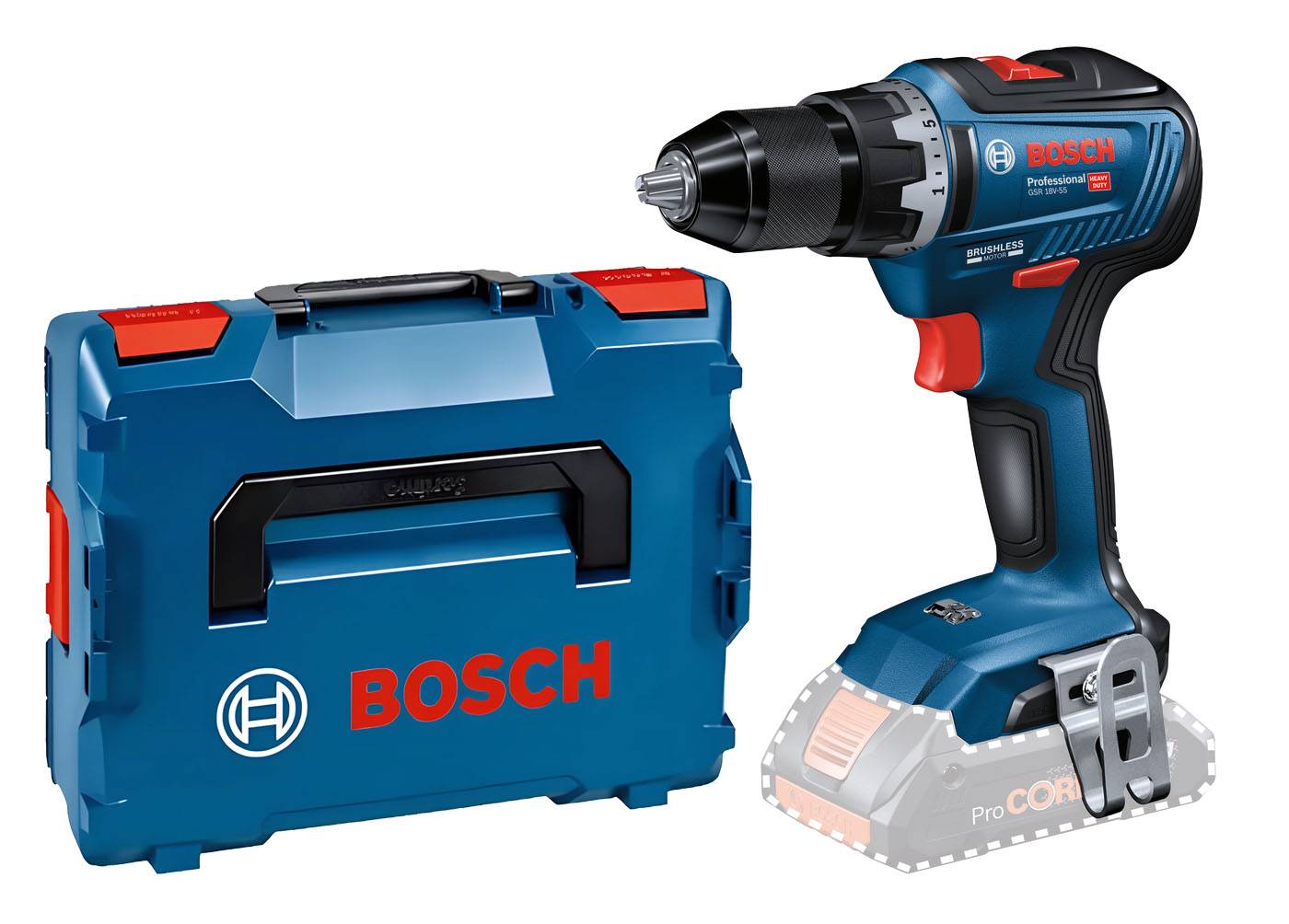 Bosch - Perceuse visseuse 18V GSR 18V-55 (sans batterie ni chargeur) en coffret L-BOXX - BOSCH - 06019H5203 - Imagen 1