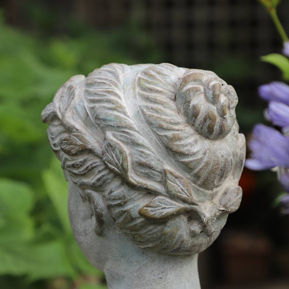 Chemin De Campagne - Statue statuette sculpture buste femme de jardin béton gris 22cm Chemin de campagne - Imagen 6