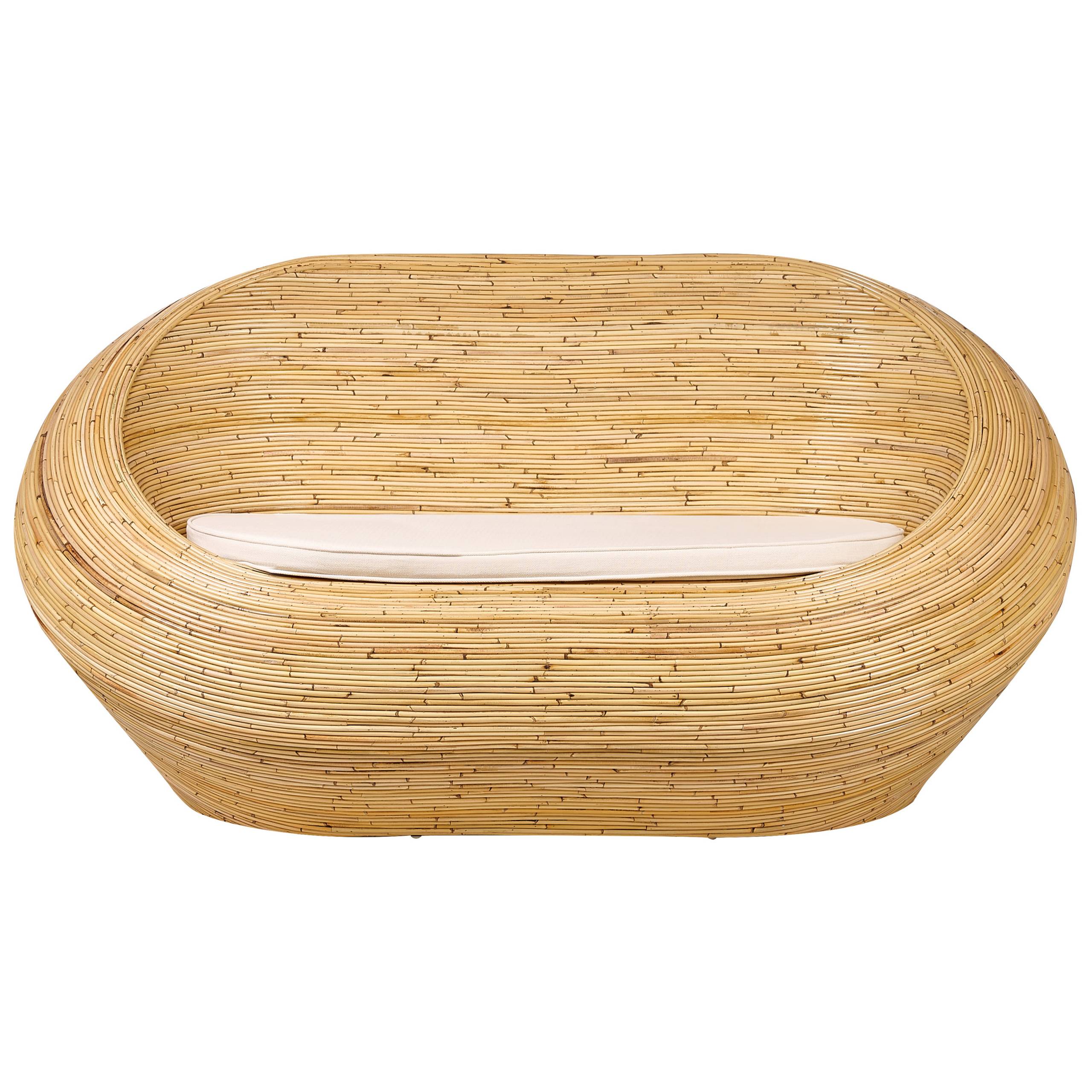 Beliani - Canapé de jardin, 2 Personnes Rotin Naturel MAIORI - Beliani - Imagen 2