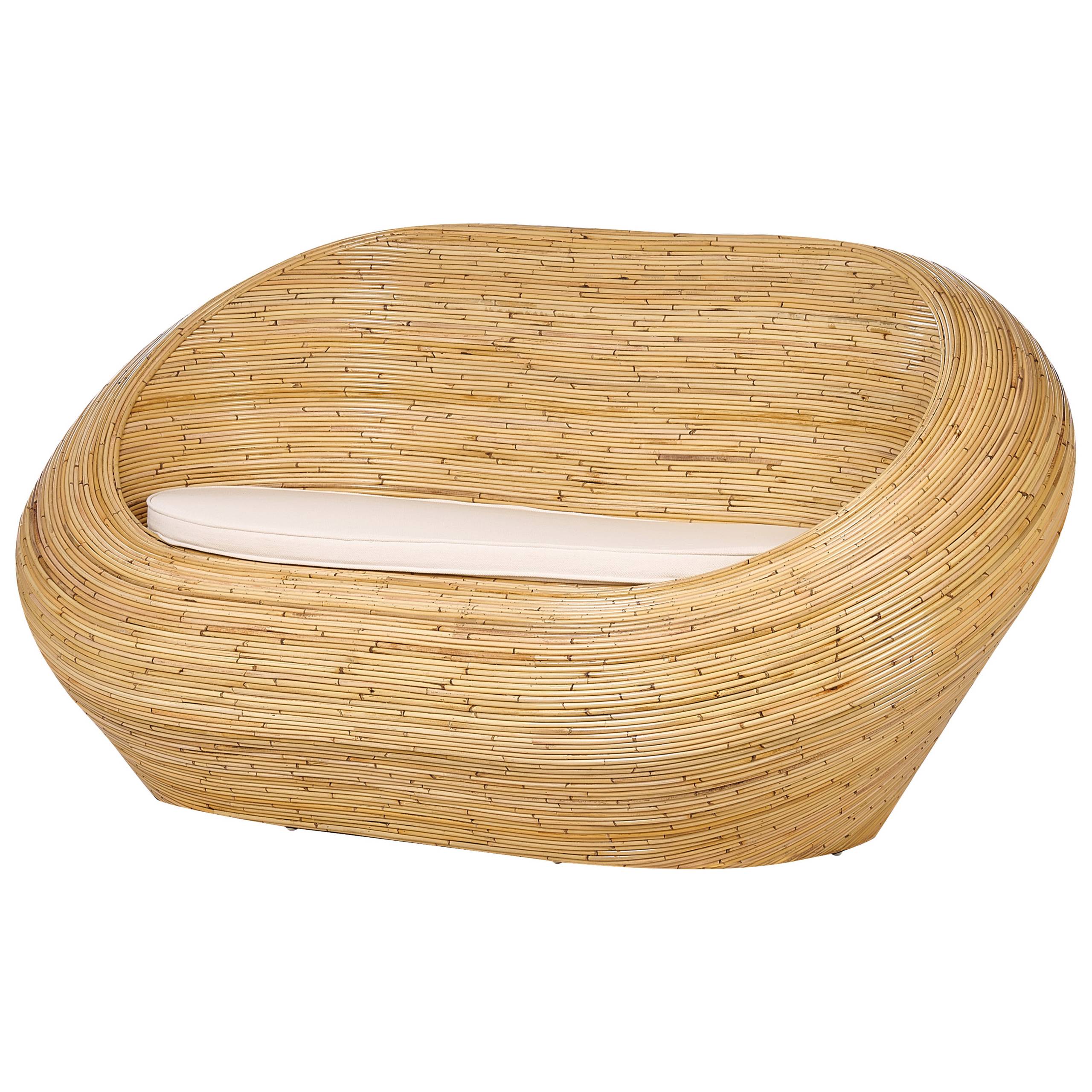 Beliani - Canapé de jardin, 2 Personnes Rotin Naturel MAIORI - Beliani - Imagen 5