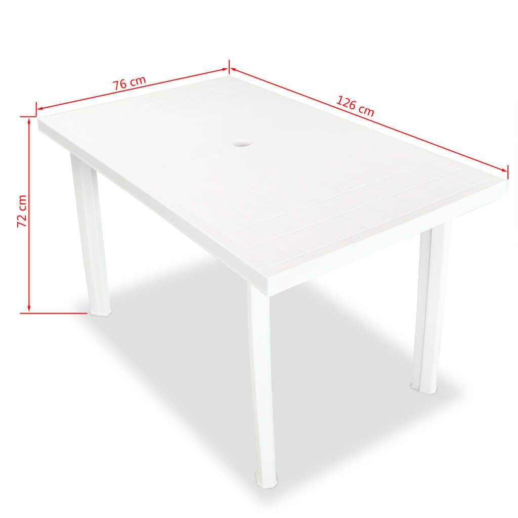 Vidaxl - Ensemble à manger d'extérieur 7 pcs Plastique Blanc vidaXL 275075 - Imagen 3