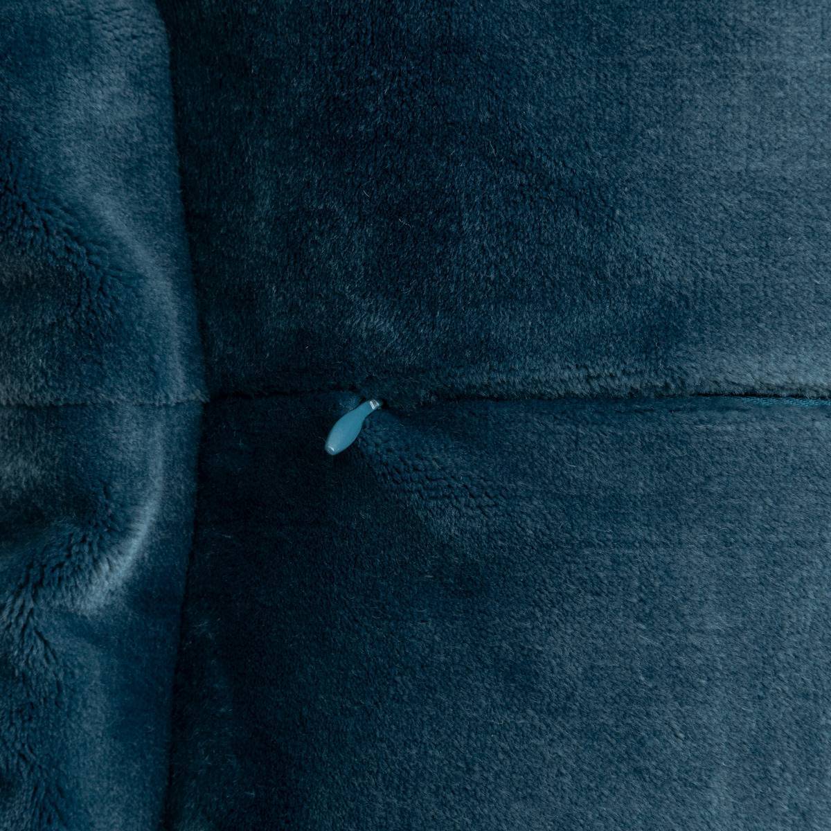 Atmosphera - Coussin flanelle Cuddly bleu égéen 38x58cm - Atmosphera Créateur d'intérieur - Imagen 5