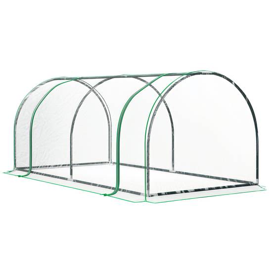 Serre de forçage acier et plastique pour potager extérieur croissance 200x100x80cm transparent - ComfortXL Outdoor Living - Image 1