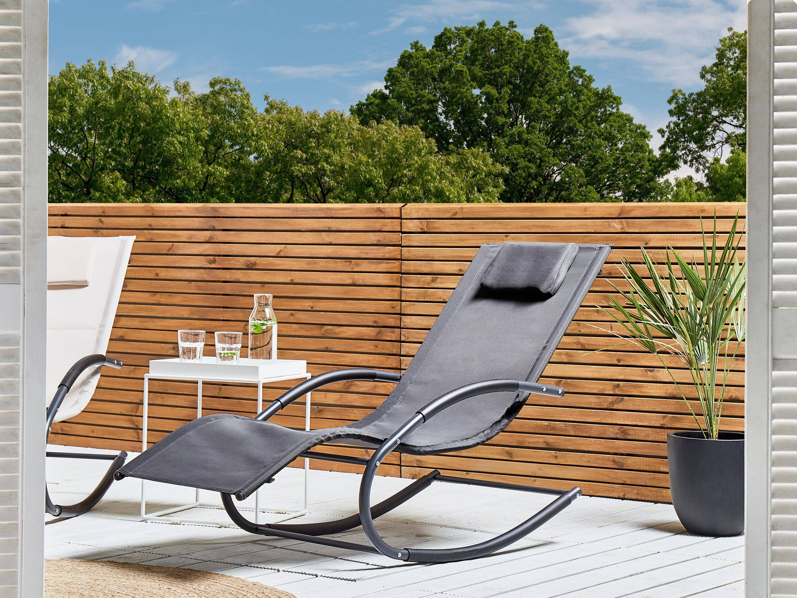 Beliani - Chaise longue Acier Gris CARANO II - Beliani - Imagen 1