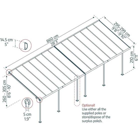 Canopia - Canopia Pergola Sierra 3X8,6 Grise - Imagen 3