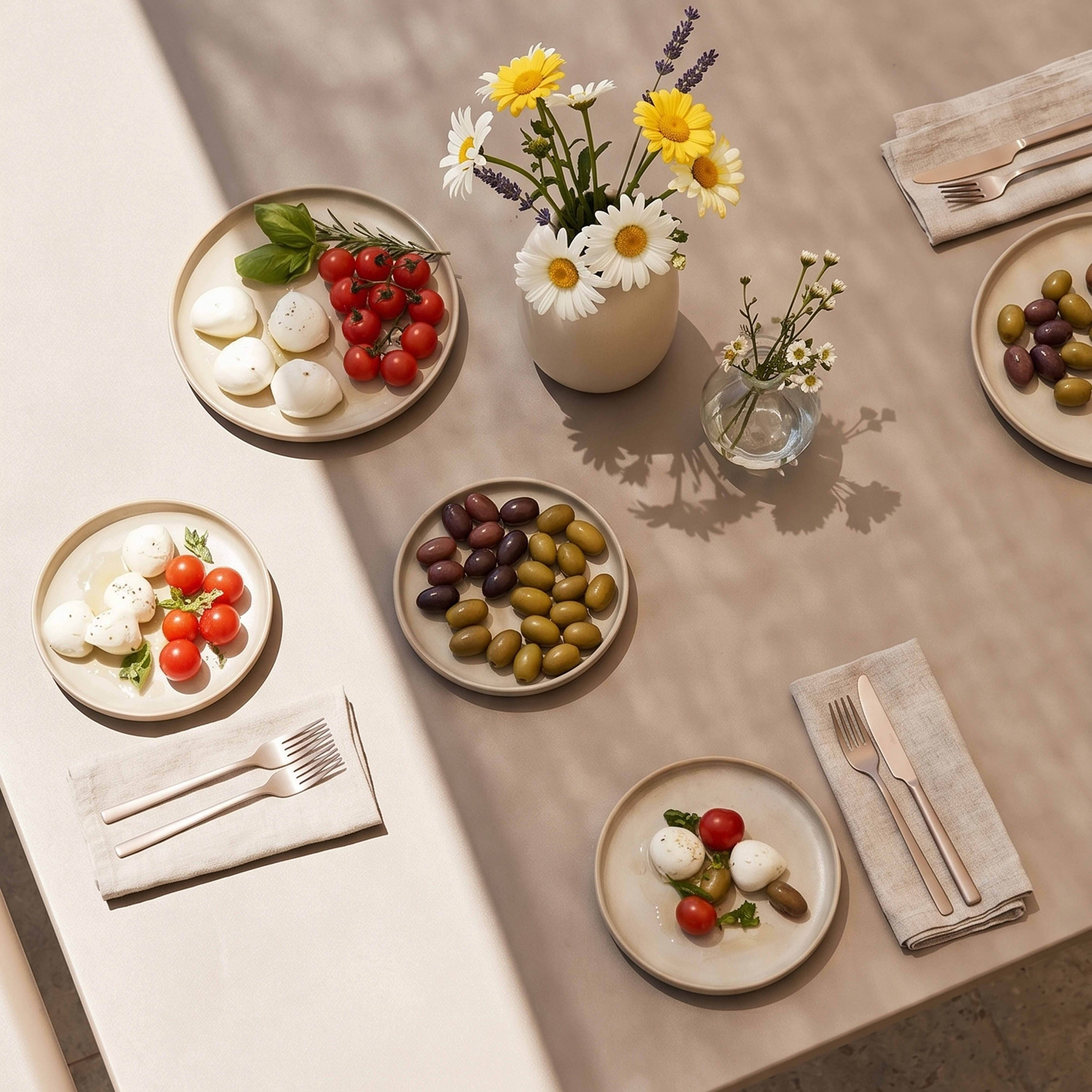 Oviala - Ensemble table de jardin carrée et 4 bancs en métal taupe  Palavas - Oviala - Imagen 3