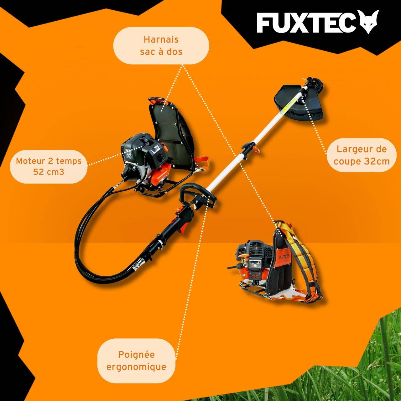 FUXTEC - Débroussailleuse thermique 3 CV 52 cm³ à dos multifonction – FX‑MS152T – Fuxtec - Image 6