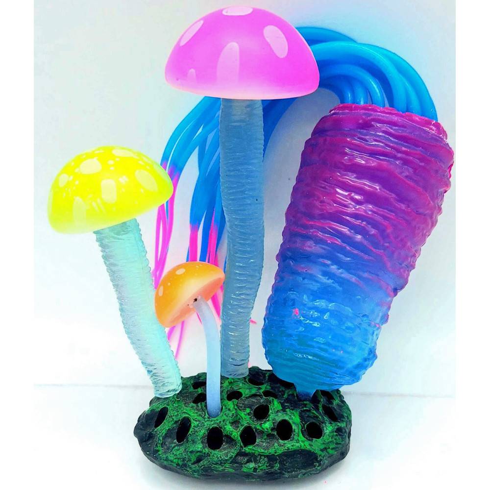 Décoration Aquarium Fluo Anémone et poisson Taille 7 x 3.5 x 15 cm couleur aléatoire. - Imagen 9