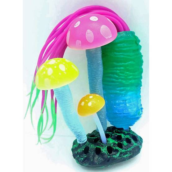 Décoration Aquarium Fluo Anémone et poisson Taille 7 x 3.5 x 15 cm couleur aléatoire. - Imagen 7