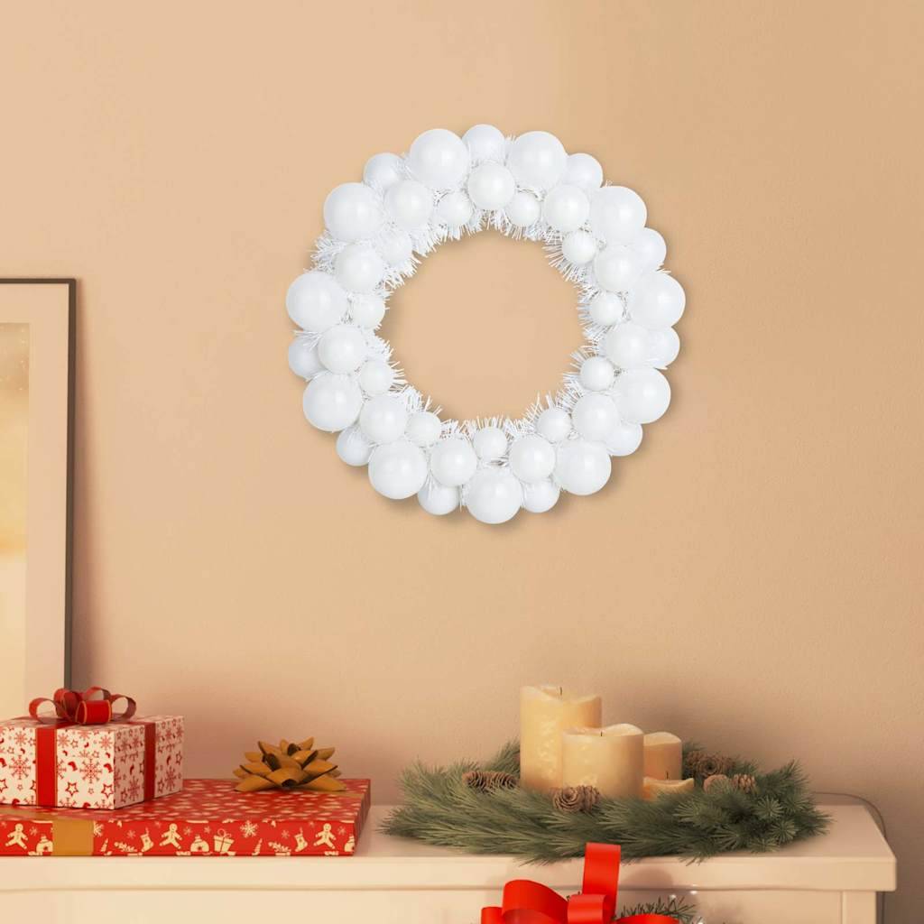 Vidaxl - Couronnes de Boules de Noël 2 pc Blanc 33 x 33 x 7 cm vidaXL 42019680 - Image 1