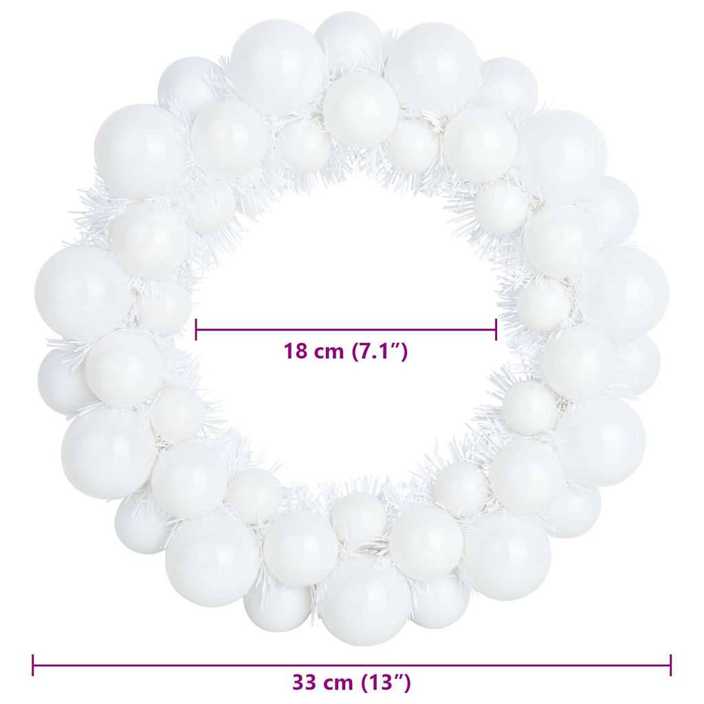 Vidaxl - Couronnes de Boules de Noël 2 pc Blanc 33 x 33 x 7 cm vidaXL 42019680 - Image 3