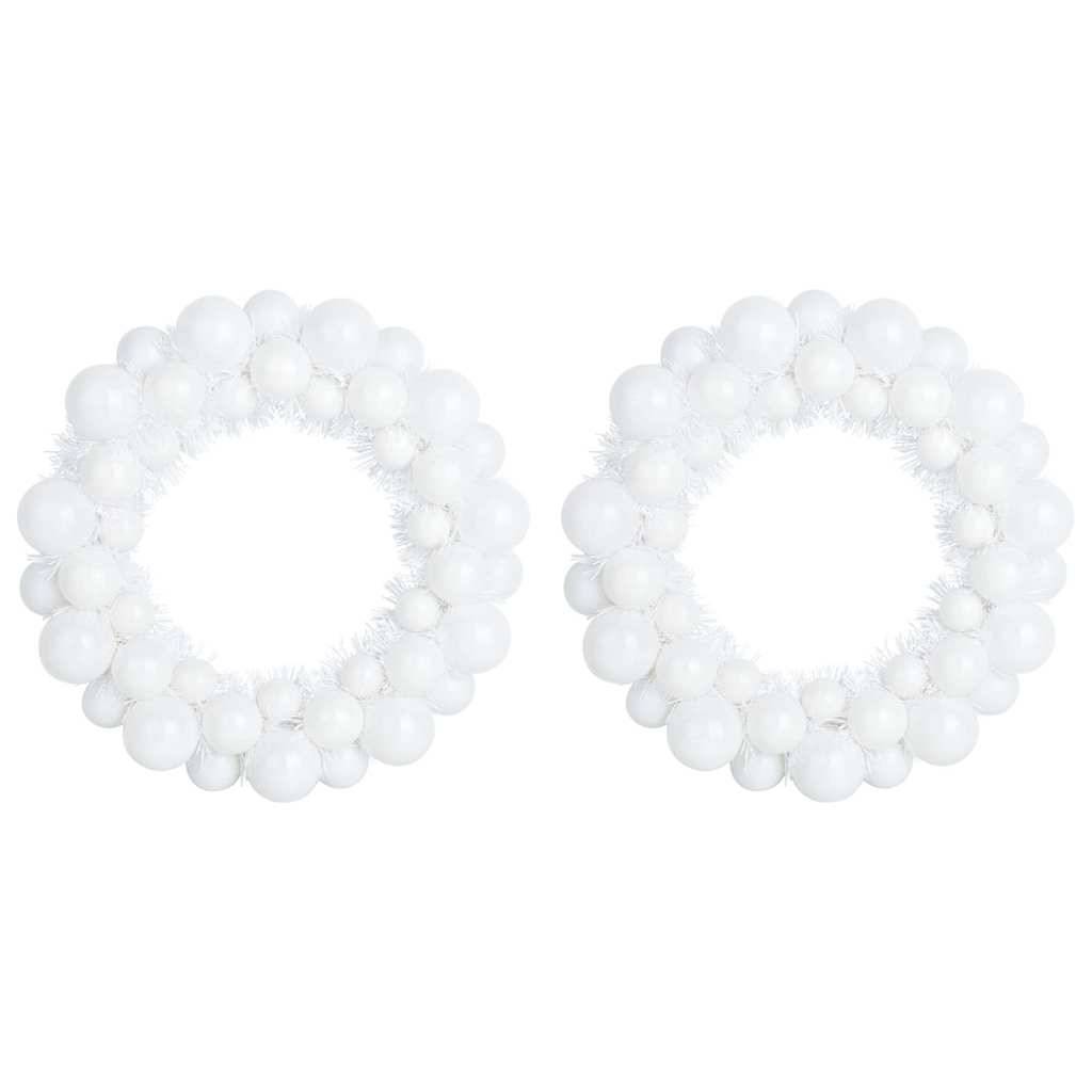 Vidaxl - Couronnes de Boules de Noël 2 pc Blanc 33 x 33 x 7 cm vidaXL 42019680 - Image 2