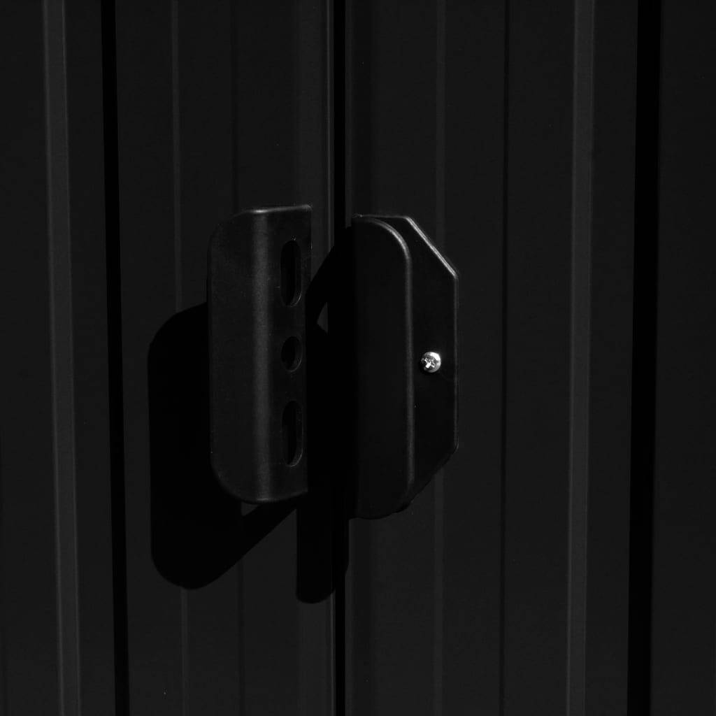 Helloshop26 - Abri de jardin cabane cabanon maison de stockage remise extérieur hangar outils robuste 257 x 489 x 181 cm métal anthracite - Imagen 5