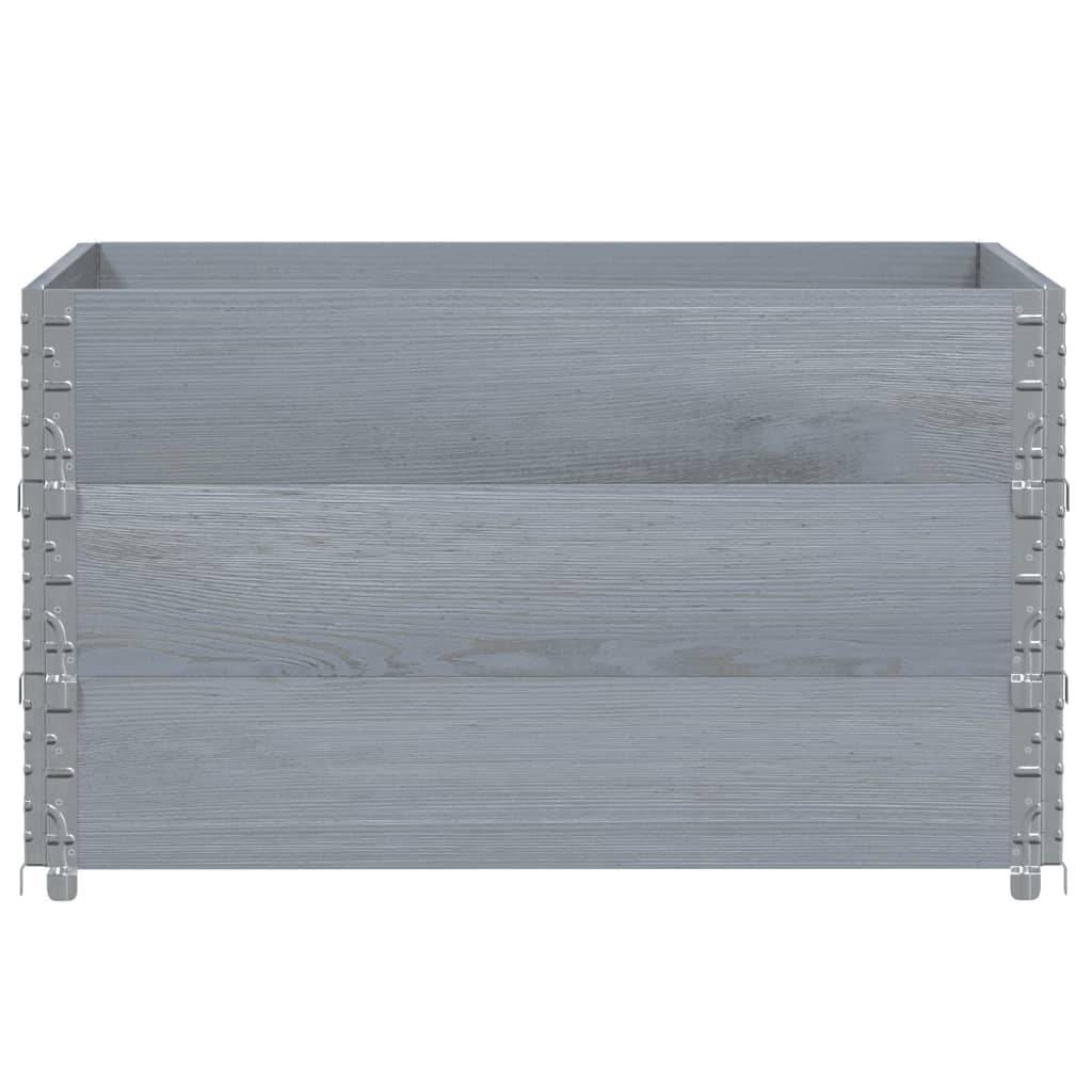 Jardinière bois de pin massif gris 100 x 100 x 60.5 cm - PANGIVO - Image 3