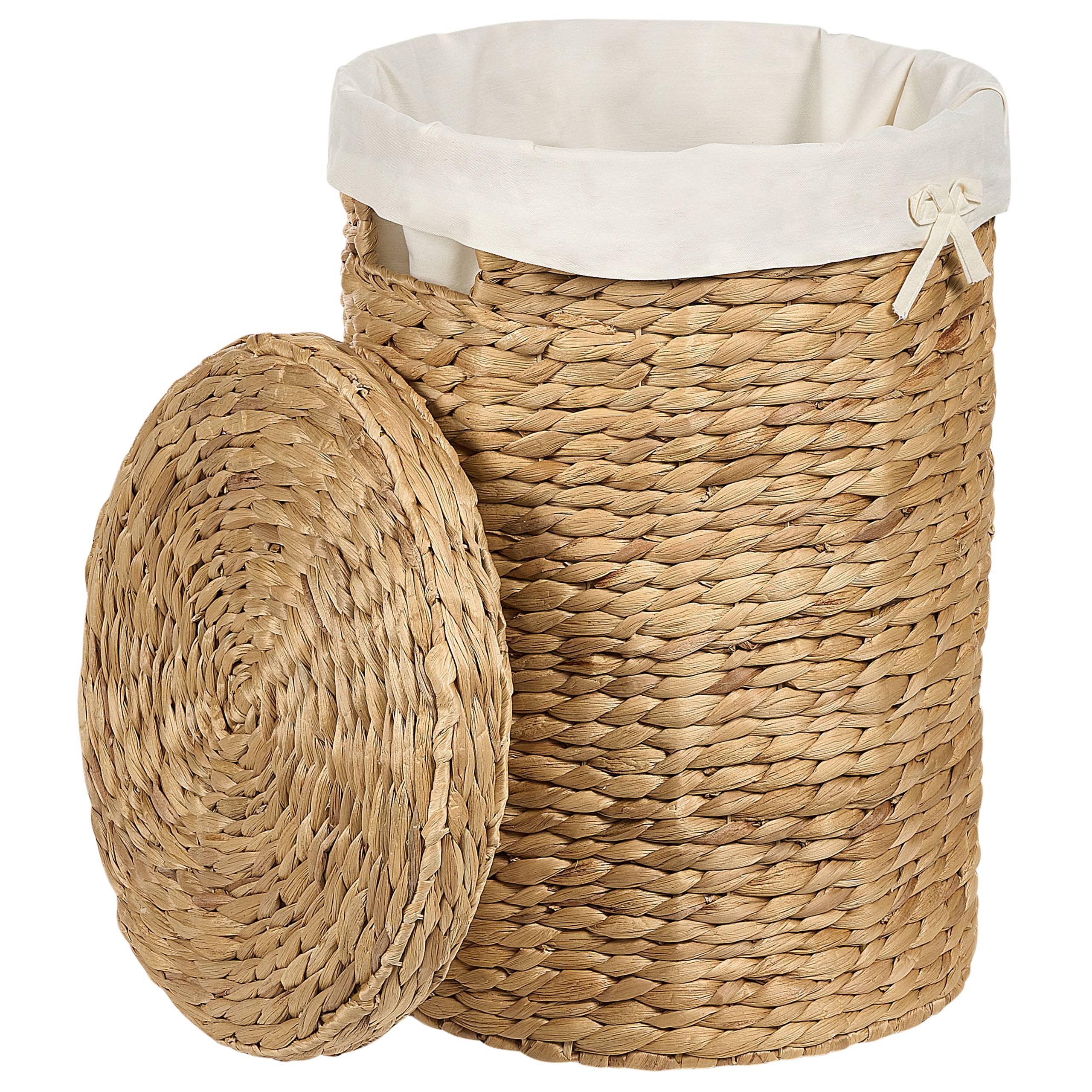 Beliani - Paniers à linge Fibre de jacinthe d'eau Naturel DANANG - 32x32x30- Beliani - Imagen 5