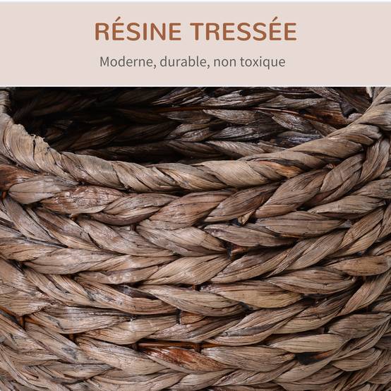 Panier surélevé pour chat feuilles de bananier beige 40 x 37 x 51 cm - PANGIVO - Image 7