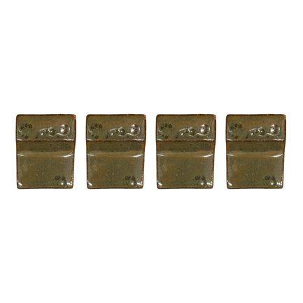 Provencelia - Lot de 4 pieds de pot 6cm vert crème