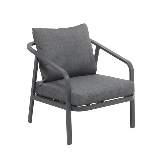Oviala - Salon de jardin 5 place en aluminium gris anthracite Pampelonne - Oviala - Imagen 6
