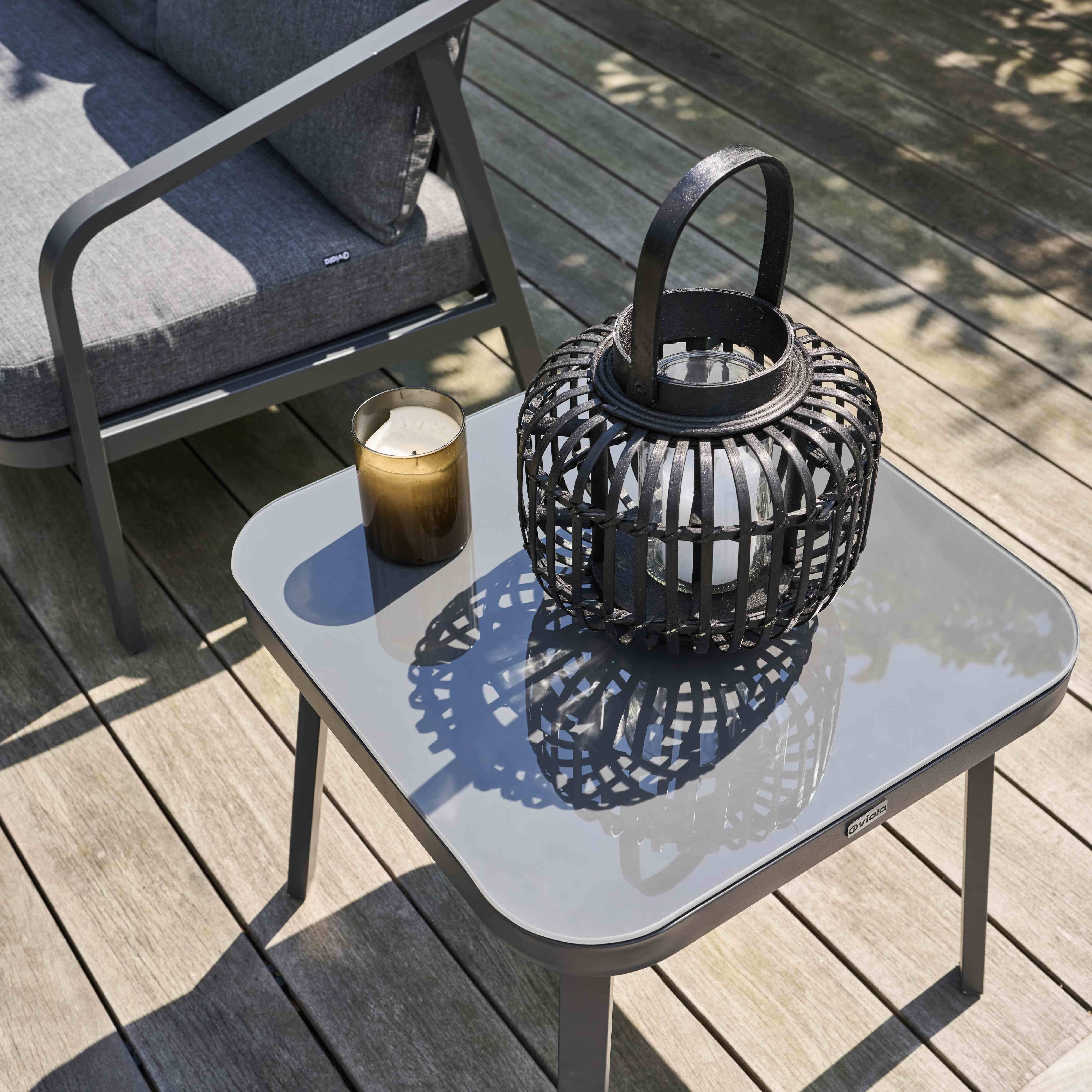 Oviala - Salon de jardin 5 place en aluminium gris anthracite Pampelonne - Oviala - Imagen 5
