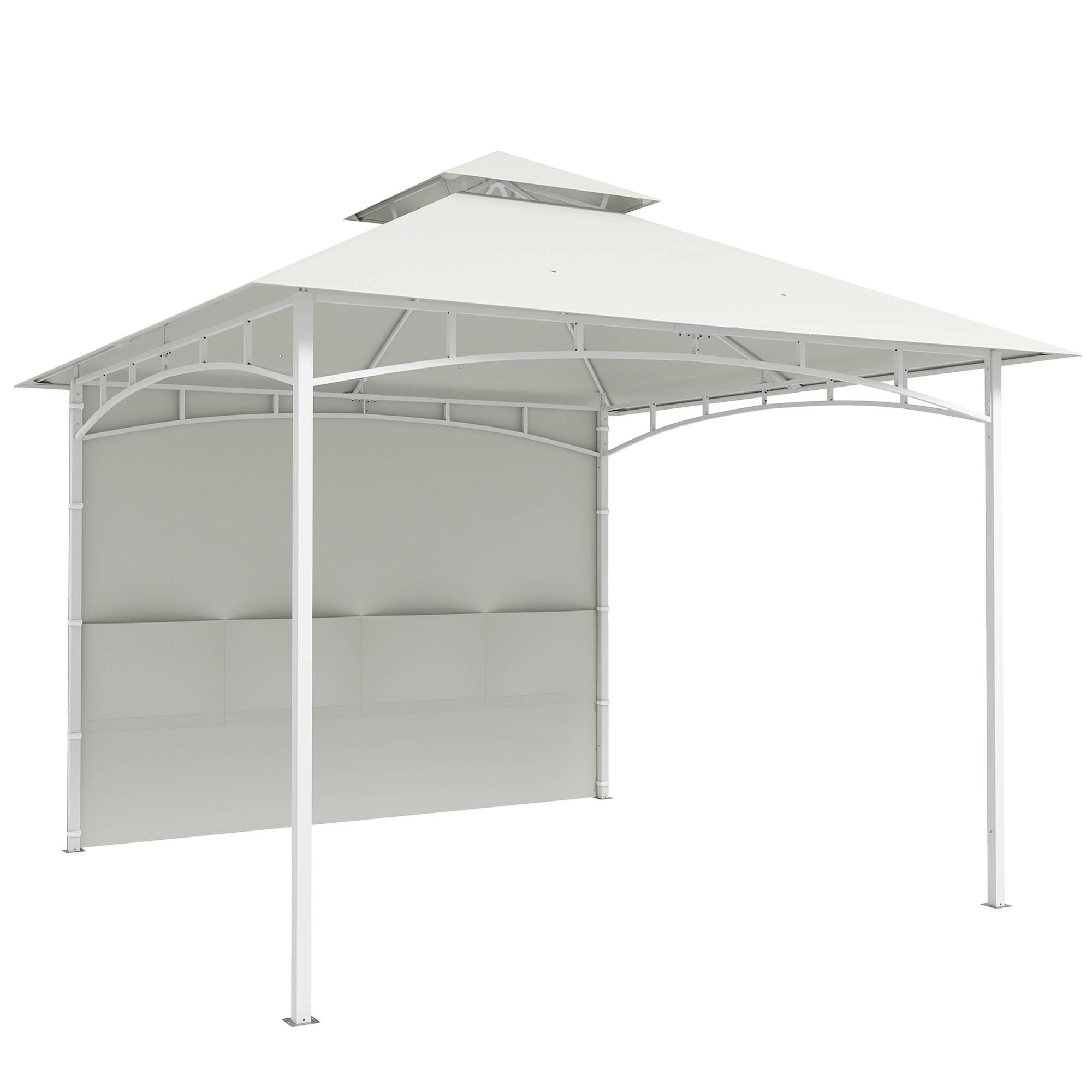 Maison Chic - Pavillon Tonnelle de Jardin Toit Double Rideaux et Poches de Rangement 300x300x276cm Métal Crème fr358