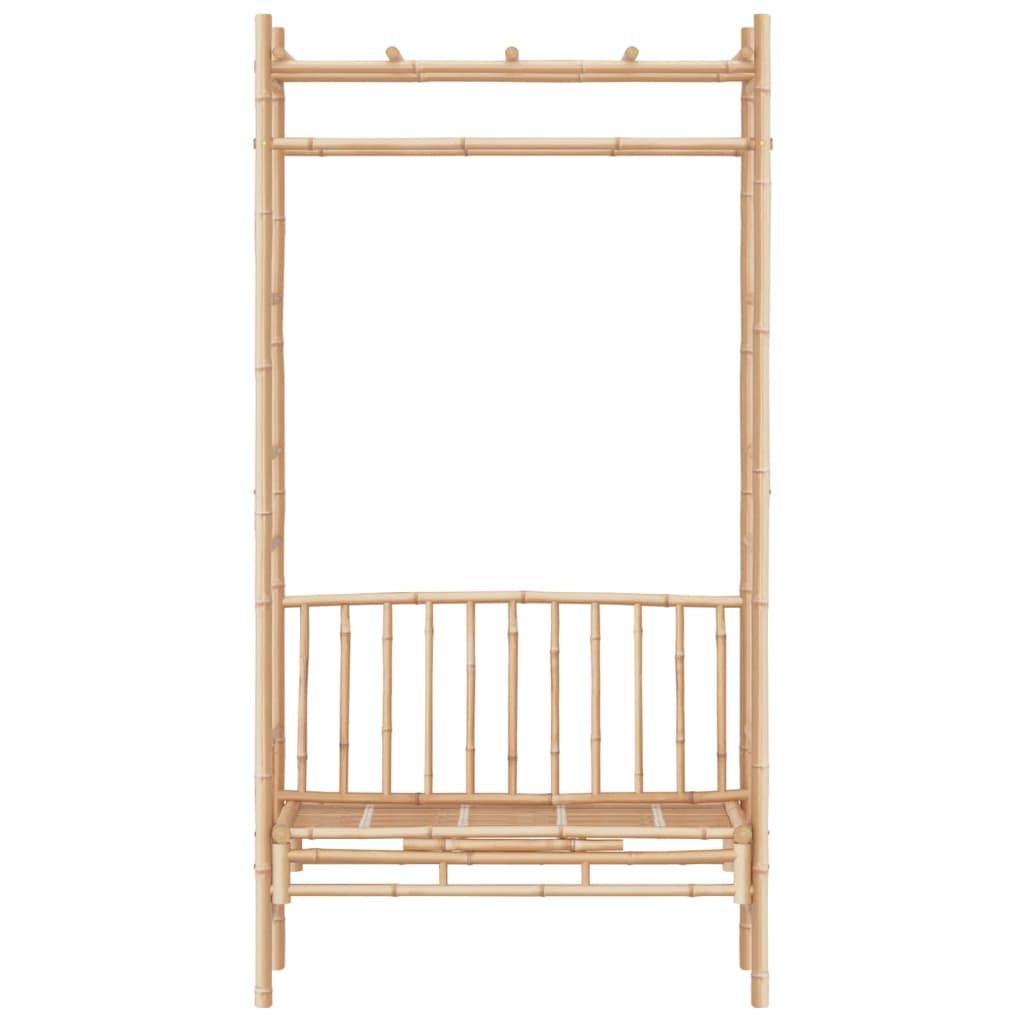 Helloshop26 - Banc de jardin meuble de patio d'extérieur terrasse avec pergola 116 cm bambou - Imagen 2
