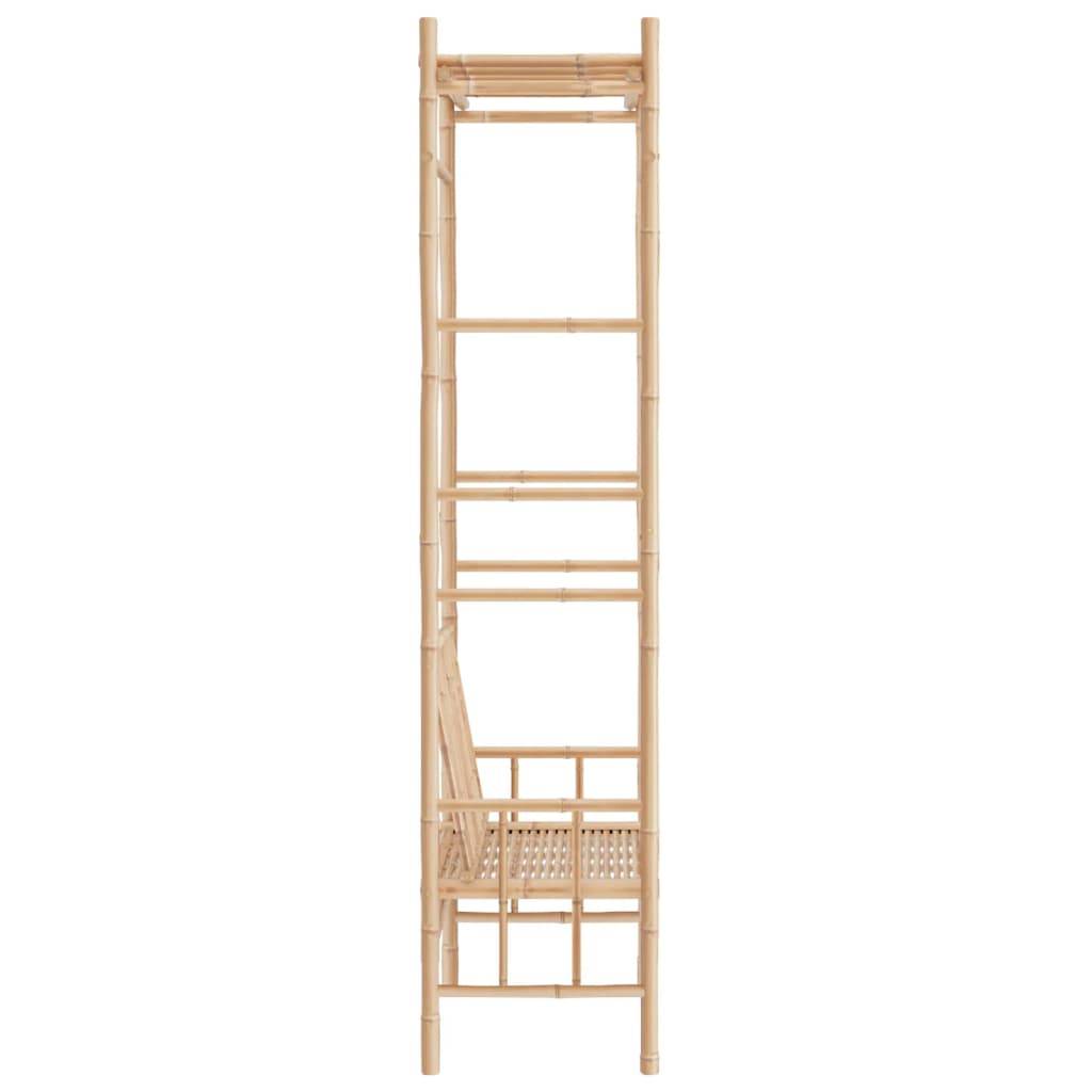 Helloshop26 - Banc de jardin meuble de patio d'extérieur terrasse avec pergola 116 cm bambou - Imagen 3