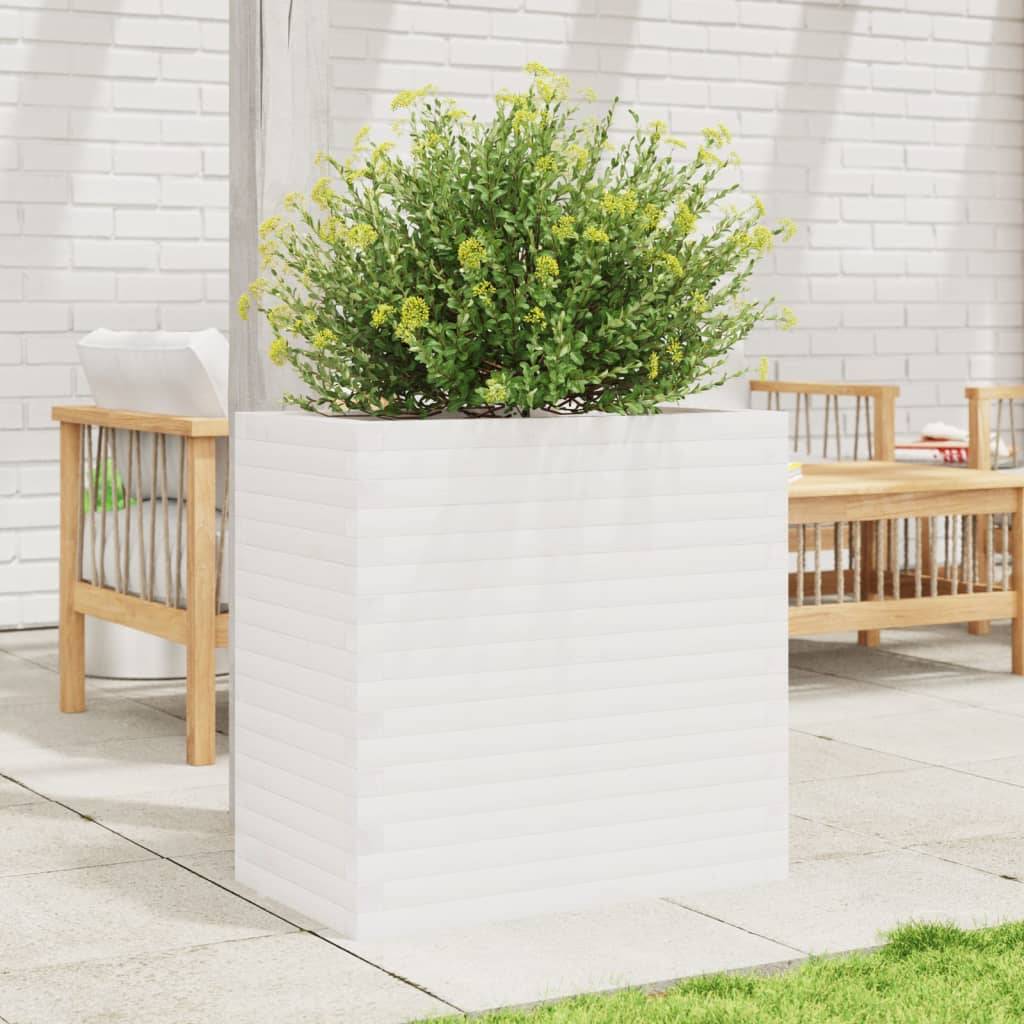 Maison Chic - Jardinière, Bac à fleurs, Pot de fleurs blanc 70x40x68,5 cm bois de pin massif - Imagen 2
