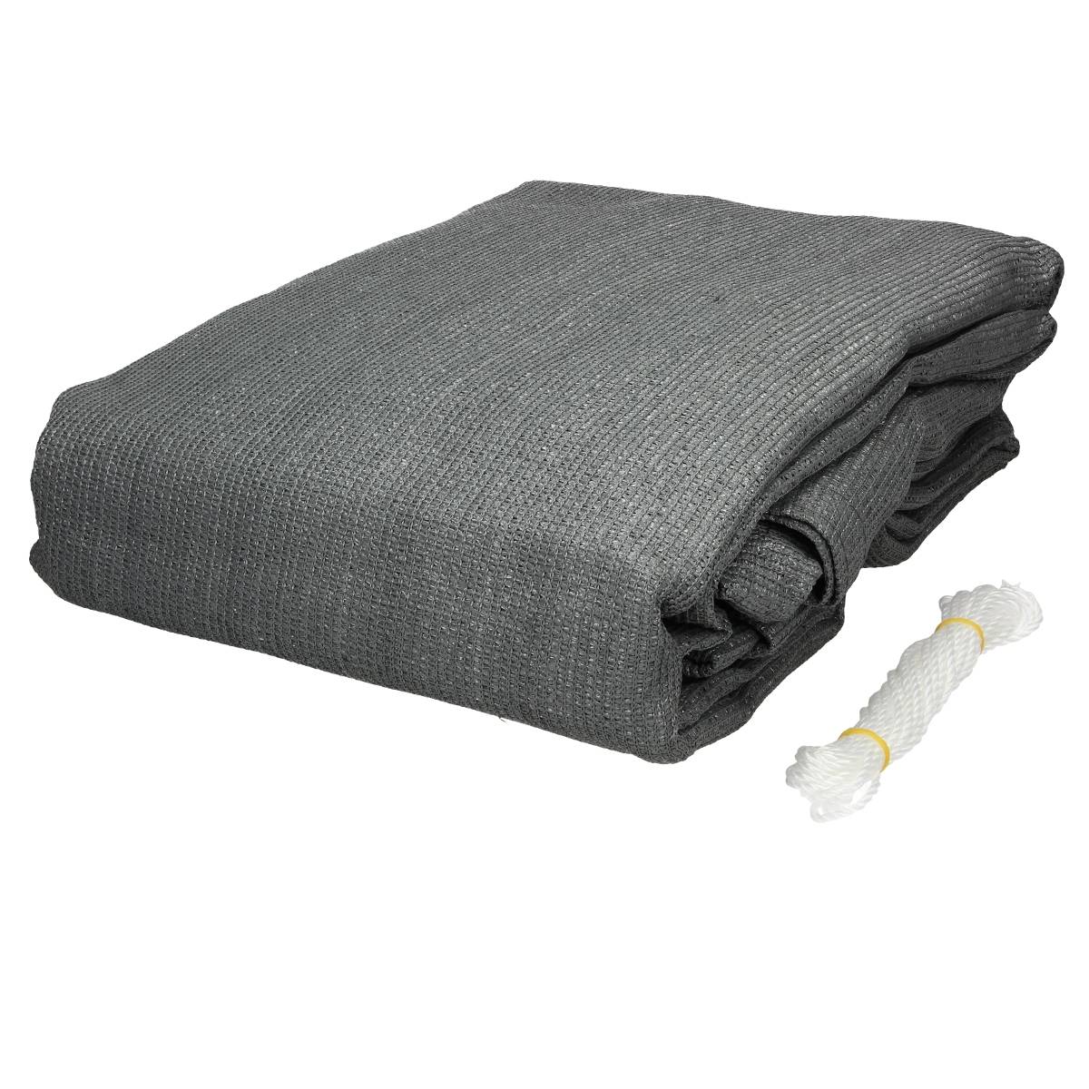 Ecd-Germany - Voile d'ombrage protection UV solaire toile tendue parasol carré 3,6x3,6 m gris - Imagen 2