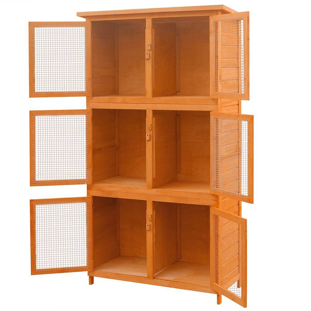 Vidaxl - Cage pour animaux 6 compartiments Bois vidaXL 170347 - Imagen 7