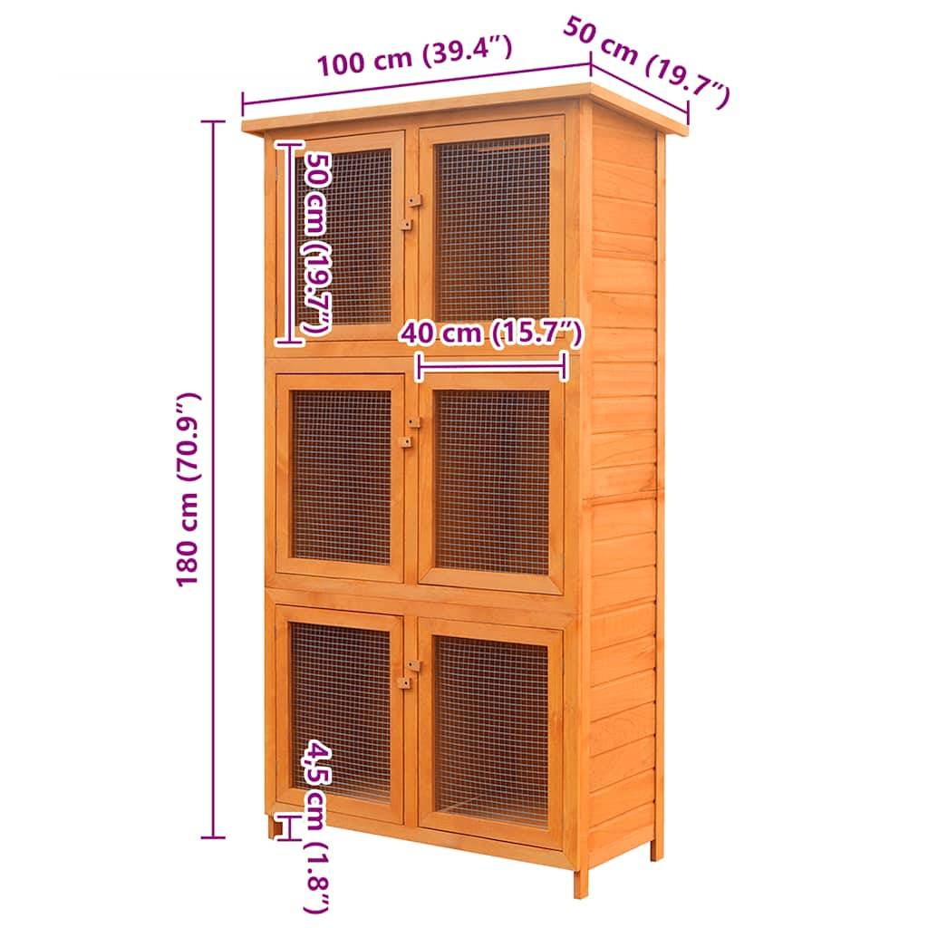 Vidaxl - Cage pour animaux 6 compartiments Bois vidaXL 170347 - Imagen 3