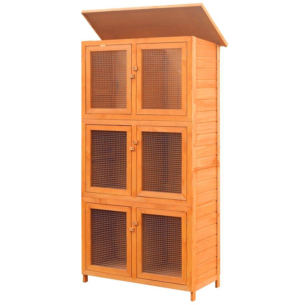 Vidaxl - Cage pour animaux 6 compartiments Bois vidaXL 170347 - Imagen 2