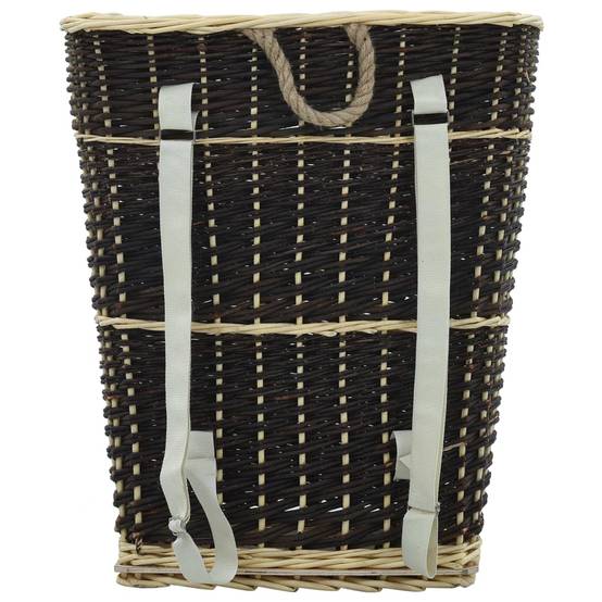 Très grand sac à dos panier à bûches osier naturel transport bois 69 cm – ComfortXL Outdoor Living - Image 4
