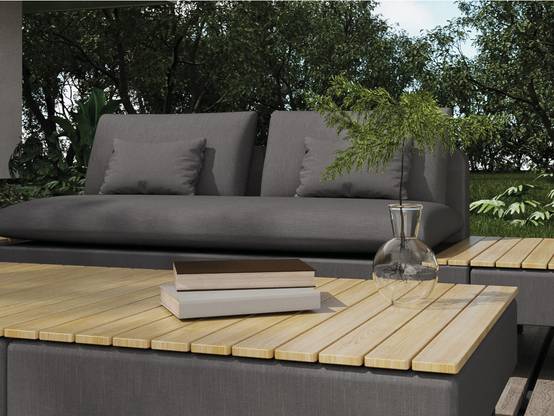Jardideco - Salon de jardin détente Modularo, 2 canapés + 1 table basse - Jardideco - Image 2