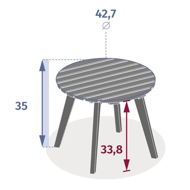 Hesperide - Table d''appoint de jardin ronde "Olvinia" acacia 46x35 cm Hespéride - Image 4