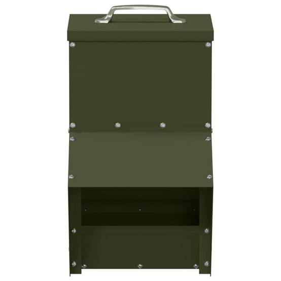 Petit Distributeur Graines Acier Poule 2kg Vert Olive - ComfortXL Outdoor Living - Image 4