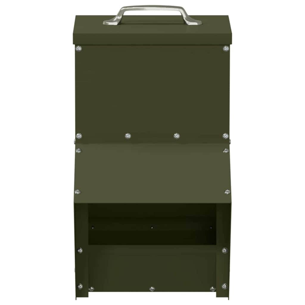 Petit Distributeur Graines Acier Poule 2kg Vert Olive - ComfortXL Outdoor Living - Image 4