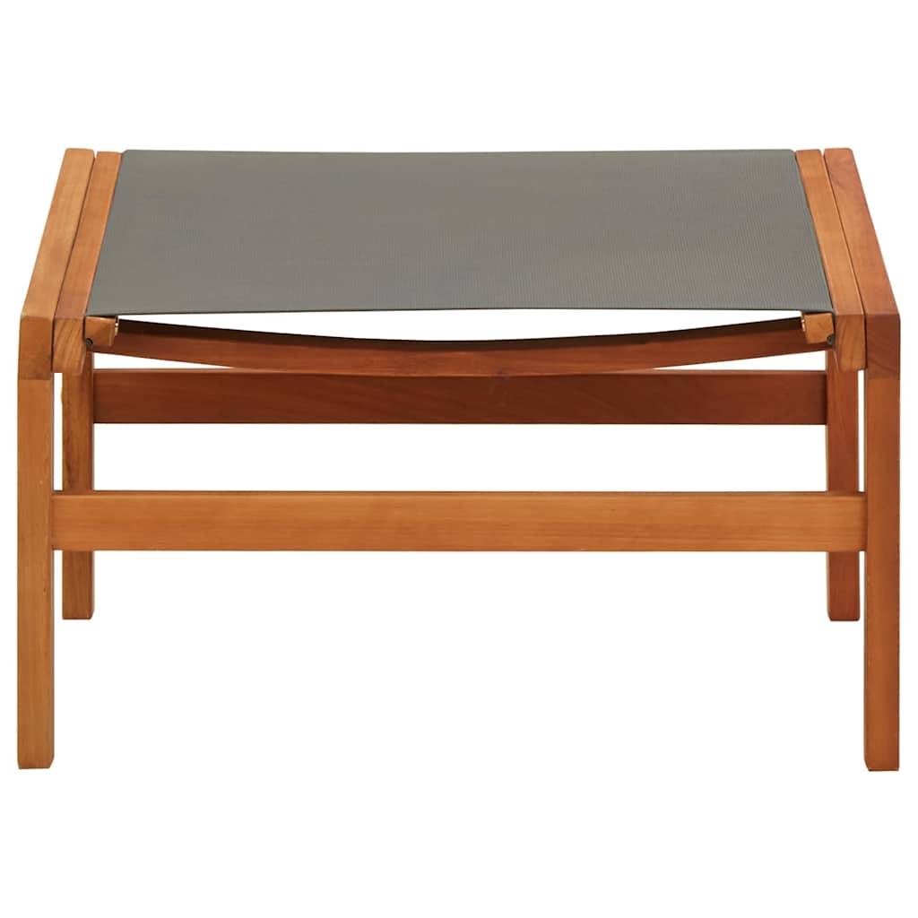 Vidaxl - Chaise de jardin et repose-pied Gris Eucalyptus et textilène vidaXL 48698 - Imagen 6