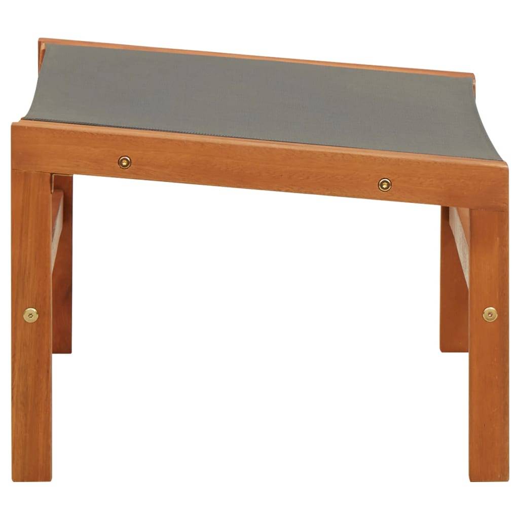Vidaxl - Chaise de jardin et repose-pied Gris Eucalyptus et textilène vidaXL 48698 - Imagen 8