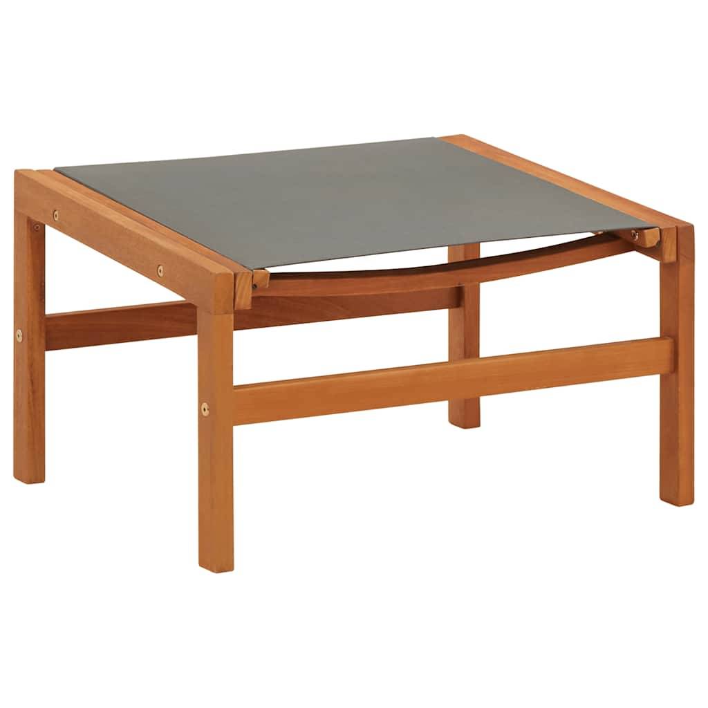 Vidaxl - Chaise de jardin et repose-pied Gris Eucalyptus et textilène vidaXL 48698 - Imagen 7