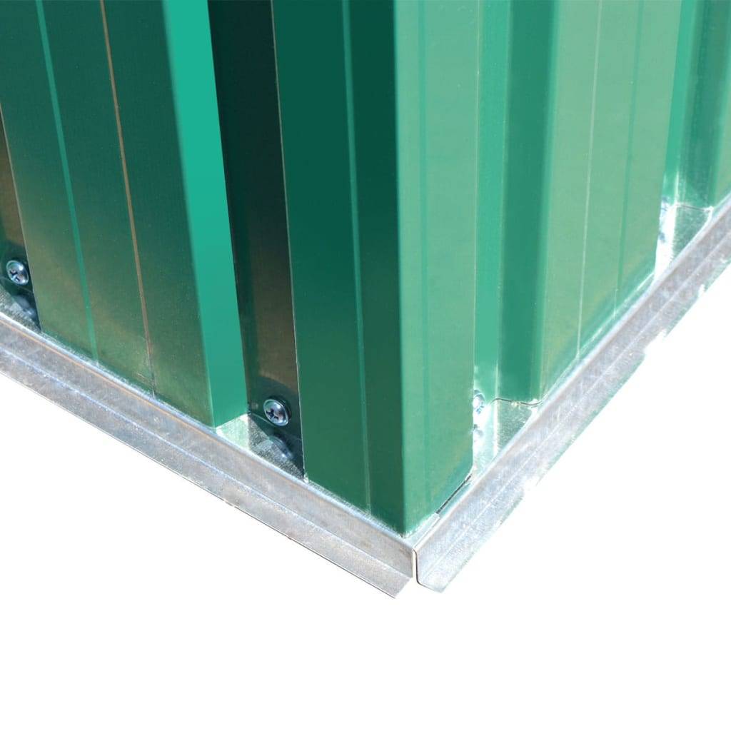 Helloshop26 - Abri de jardin cabane cabanon maison de stockage remise extérieur hangar outils robuste métal 257 x 205 x 178 cm vert - Imagen 6
