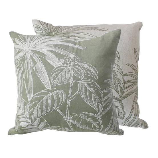 Enjoy Home - Coussin Déco Imprimé "Mambo" 40x40cm Vert Olive - Image 1