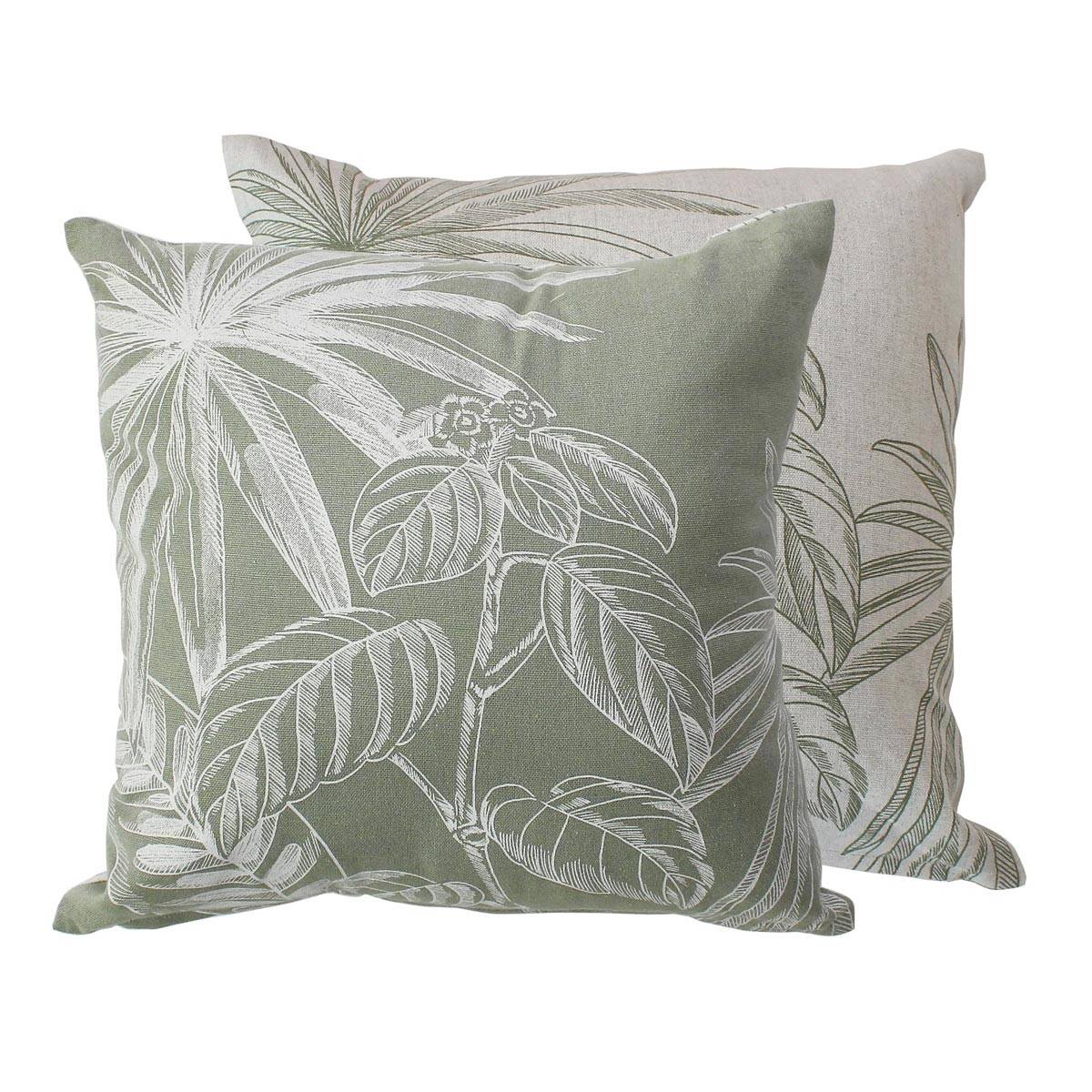 Enjoy Home - Coussin Déco Imprimé "Mambo" 40x40cm Vert Olive - Image 1