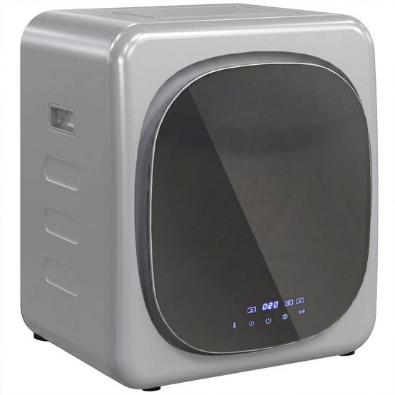 Sèche-linge à évacuation 2,5kg mode intelligent, 800W, tambour inox compact, argent - Image 1