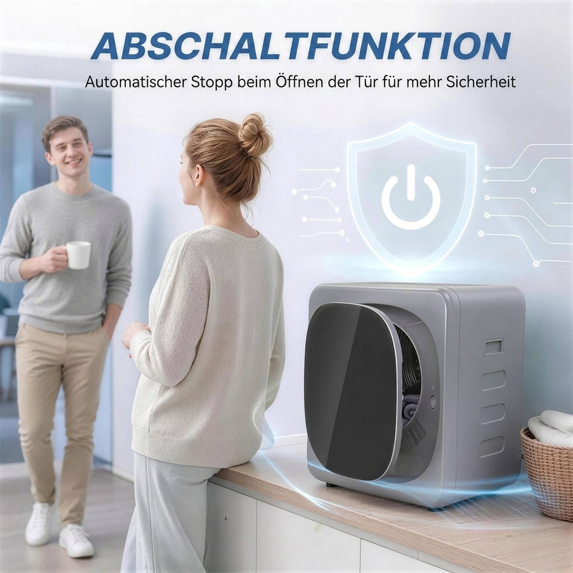 Sèche-linge à évacuation 2,5kg mode intelligent, 800W, tambour inox compact, argent - Image 9