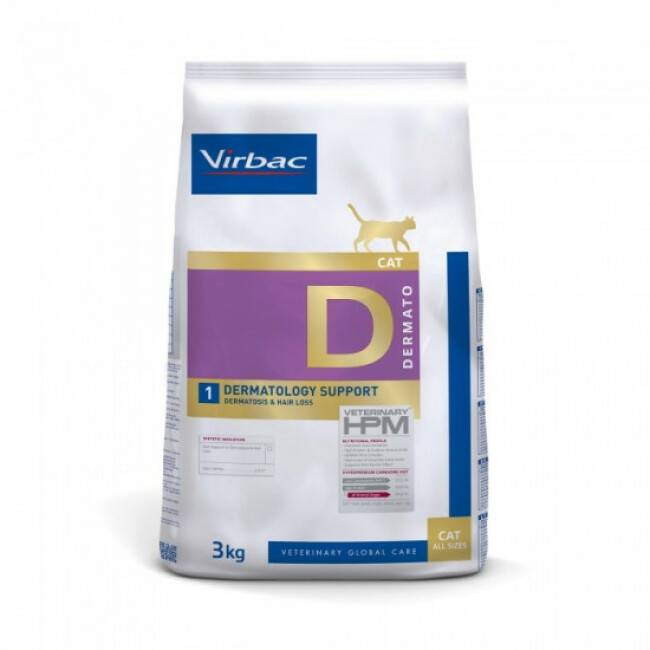 Croquettes pour chat Virbac Veterinary HPM Dermatology Support - Sac de 3 kg - Imagen 1