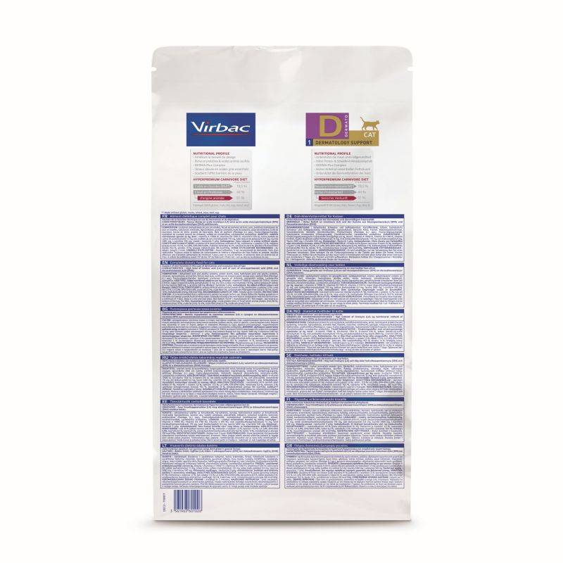 Croquettes pour chat Virbac Veterinary HPM Dermatology Support - Sac de 3 kg - Imagen 2